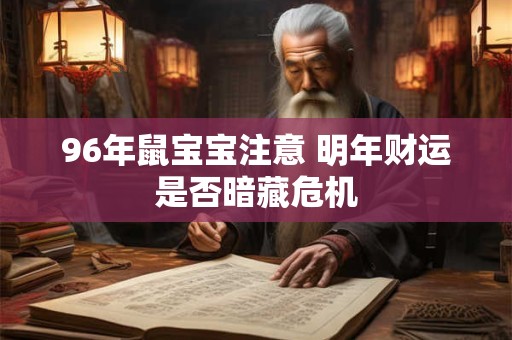 96年鼠宝宝注意 明年财运是否暗藏危机