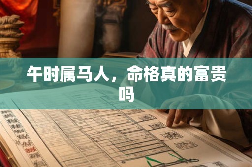 午时属马人，命格真的富贵吗