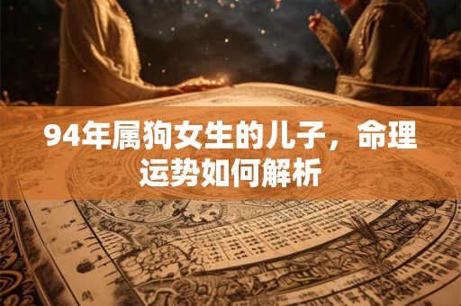 94年属狗女生的儿子，命理运势如何解析