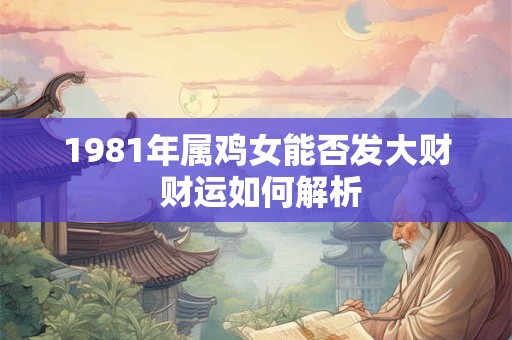 1981年属鸡女能否发大财 财运如何解析