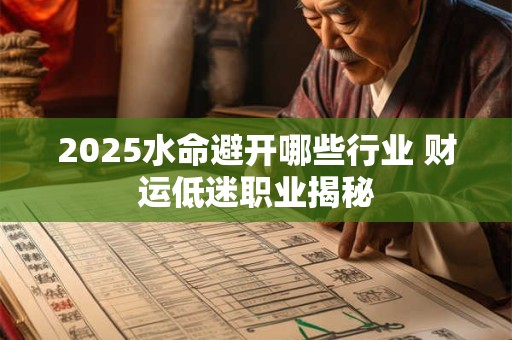 2025水命避开哪些行业 财运低迷职业揭秘