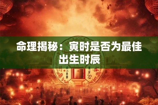 详细阅读:命理揭秘:寅时是否为最佳出生时辰 命理揭秘:寅时是否为最佳出生时辰