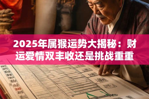 2026年属猴运势大揭秘：财运爱情双丰收还是挑战重重