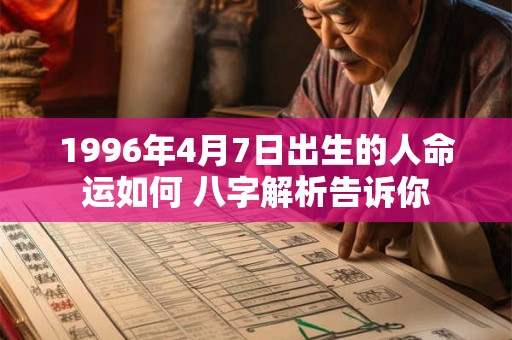 1996年4月7日出生的人命运如何 八字解析告诉你