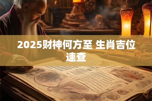 2025财神何方至 生肖吉位速查