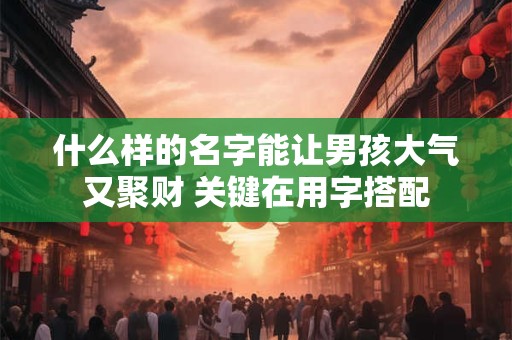 什么样的名字能让男孩大气又聚财 关键在用字搭配