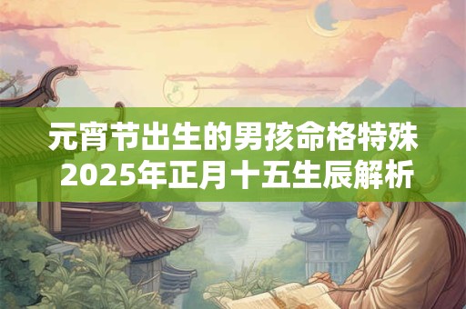 元宵节出生的男孩命格特殊 2025年正月十五生辰解析