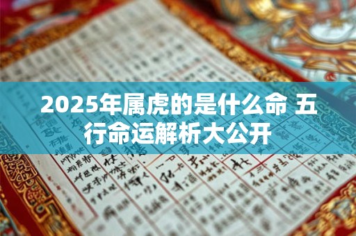 2025年属虎的是什么命 五行命运解析大公开
