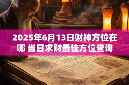 2025年6月13日财神方位在哪 当日求财最佳方位查询