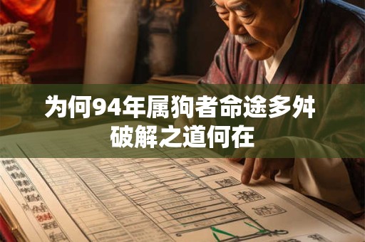 为何94年属狗者命途多舛 破解之道何在