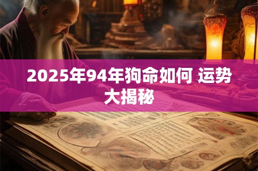 2025年94年狗命如何 运势大揭秘