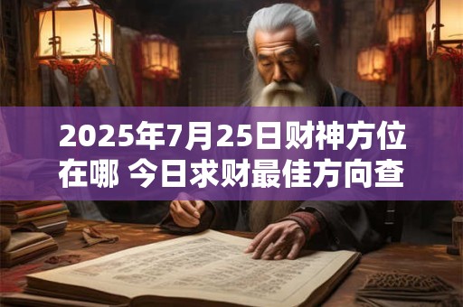 2025年7月25日财神方位在哪 今日求财最佳方向查询