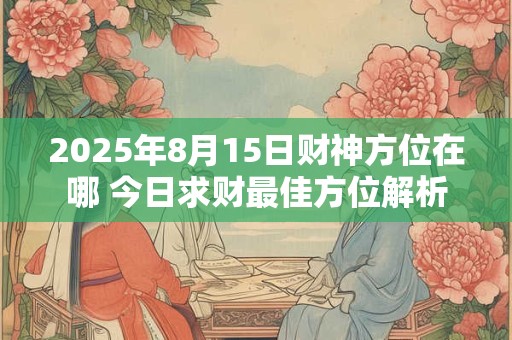 2025年8月15日财神方位在哪 今日求财最佳方位解析