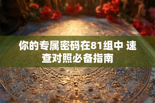 你的专属密码在81组中 速查对照必备指南