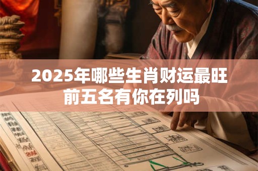 2025年哪些生肖财运最旺 前五名有你在列吗