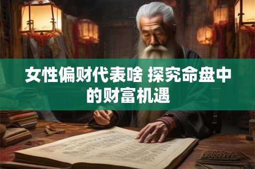 女性偏财代表啥 探究命盘中的财富机遇
