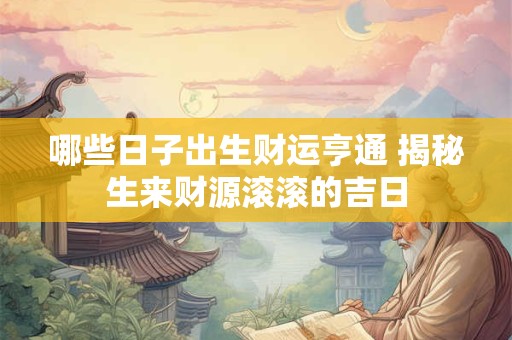 哪些日子出生财运亨通 揭秘生来财源滚滚的吉日