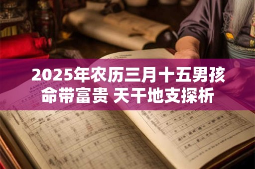 2025年农历三月十五男孩命带富贵 天干地支探析