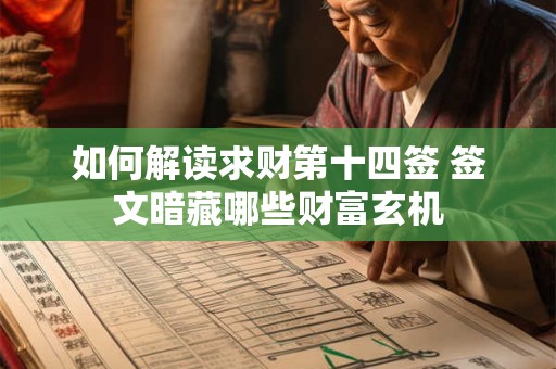 如何解读求财第十四签 签文暗藏哪些财富玄机