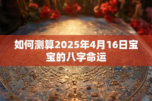 如何测算2025年4月16日宝宝的八字命运