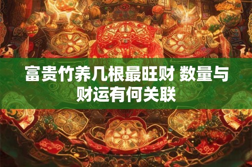 富贵竹养几根最旺财 数量与财运有何关联