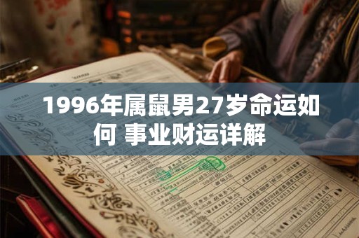 1996年属鼠男27岁命运如何 事业财运详解