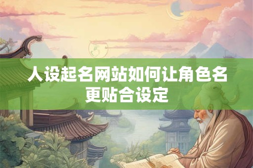 人设起名网站如何让角色名更贴合设定