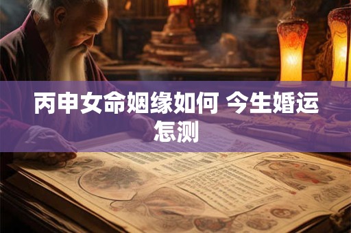 丙申女命姻缘如何 今生婚运怎测