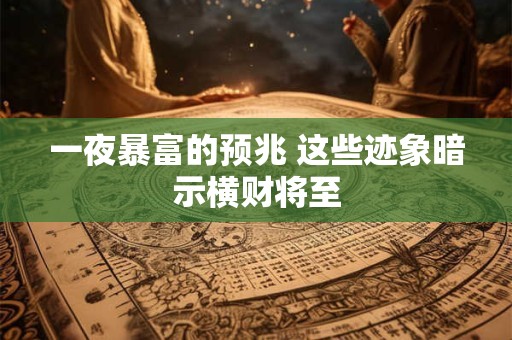 一夜暴富的预兆 这些迹象暗示横财将至