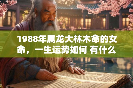 1988年属龙大林木命的女命，一生运势如何 有什么禁忌