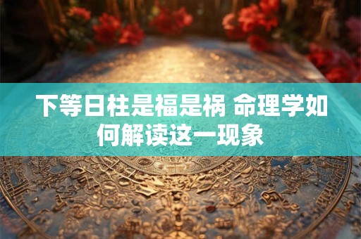 下等日柱是福是祸 命理学如何解读这一现象