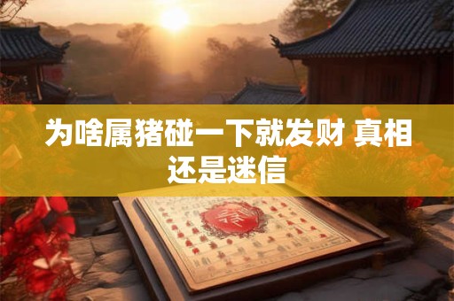 为啥属猪碰一下就发财 真相还是迷信