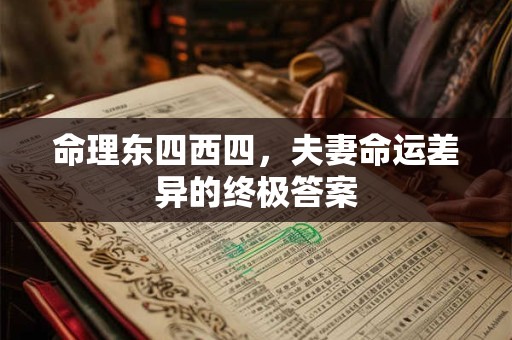 命理东四西四，夫妻命运差异的终极答案