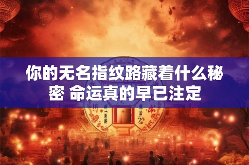 你的无名指纹路藏着什么秘密 命运真的早已注定