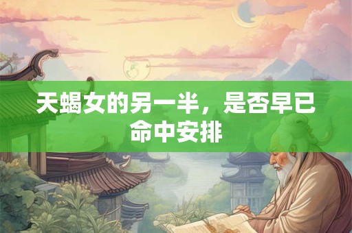 天蝎女的另一半，是否早已命中安排