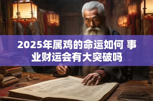 2025年属鸡的命运如何 事业财运会有大突破吗