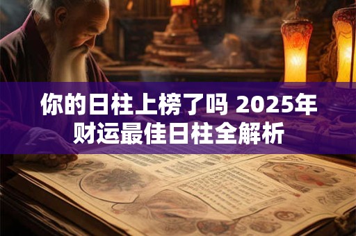 你的日柱上榜了吗 2025年财运最佳日柱全解析