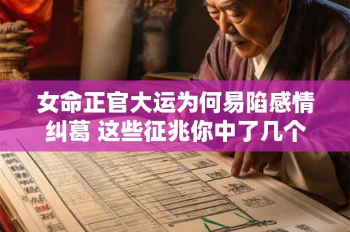 女命正官大运为何易陷感情纠葛 这些征兆你中了几个