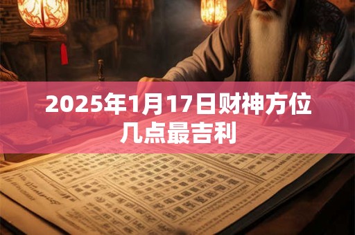 2025年1月17日财神方位几点最吉利