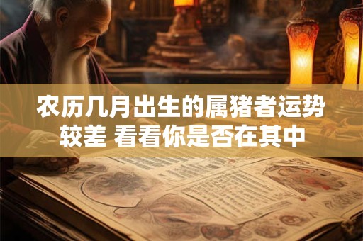 农历几月出生的属猪者运势较差 看看你是否在其中