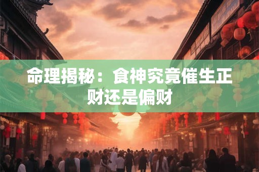 命理揭秘：食神究竟催生正财还是偏财