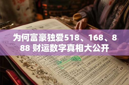 为何富豪独爱518、168、888 财运数字真相大公开