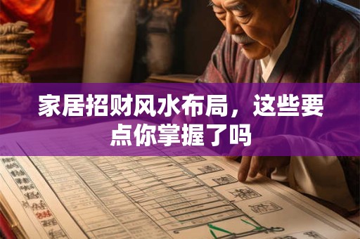 家居招财风水布局，这些要点你掌握了吗