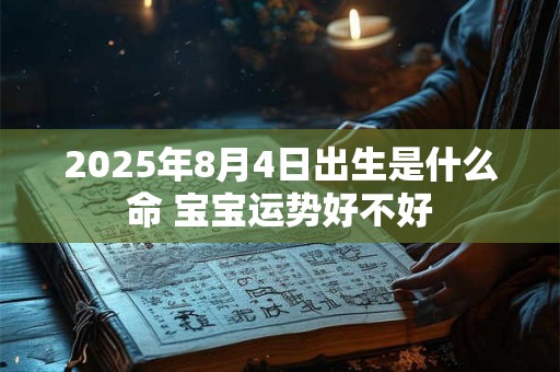 2025年8月4日出生是什么命 宝宝运势好不好