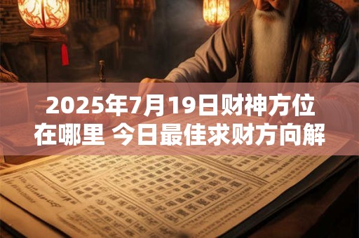 2025年7月19日财神方位在哪里 今日最佳求财方向解析