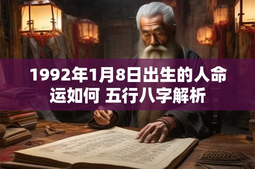 1992年1月8日出生的人命运如何 五行八字解析