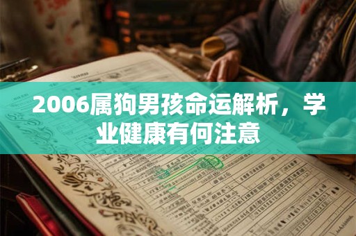 2006属狗男孩命运解析，学业健康有何注意
