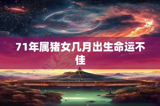 71年属猪女几月出生命运不佳