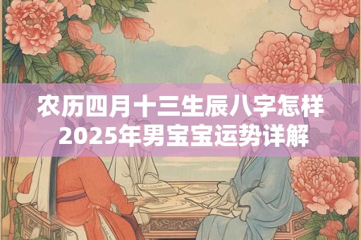 农历四月十三生辰八字怎样 2025年男宝宝运势详解