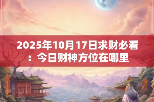 2025年10月17日求财必看：今日财神方位在哪里